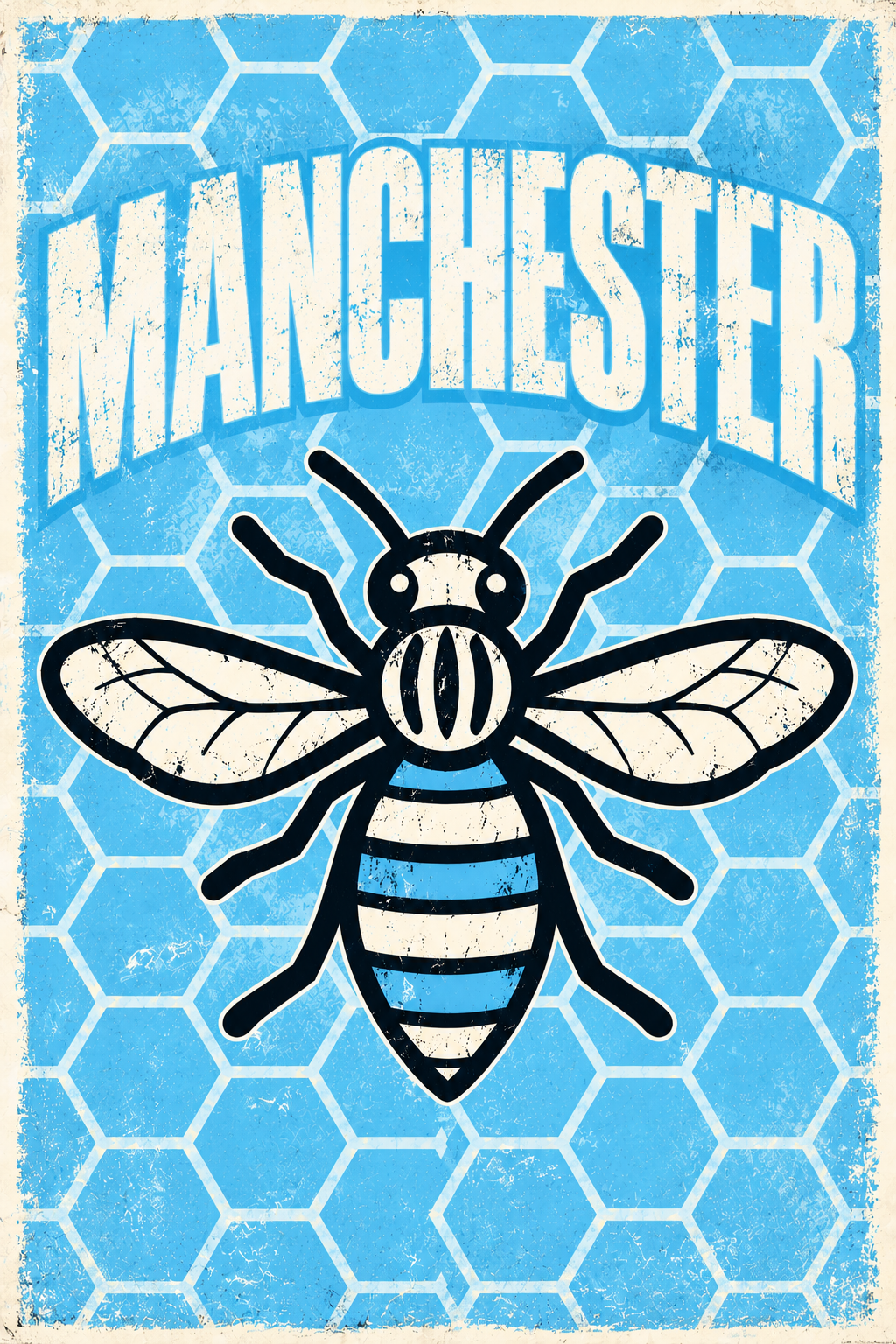 Manchester Bee (blue / white)